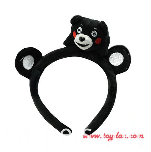 hairband del oso negro de peluche plush black bear hairband